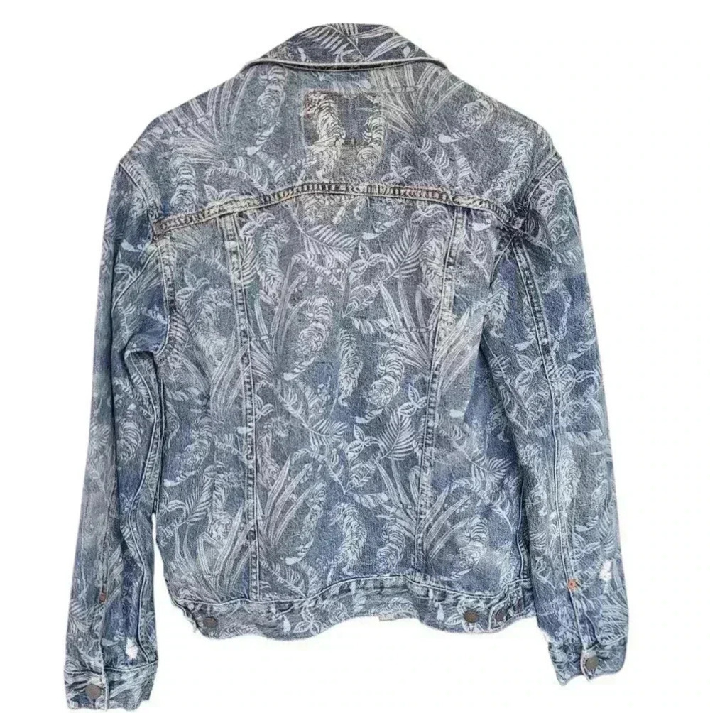 Mens American Eagle Leaf Print Denim Jacket - Picture 2 of 5